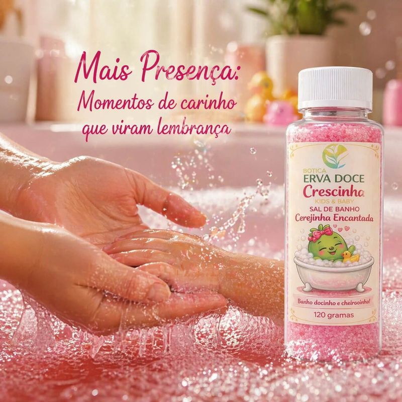 Sal de Banho Infantil 120g Cerejinha Encantada Crescinha Kids