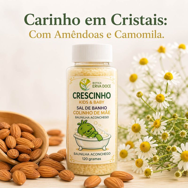 Sal de Banho Infantil Colinho de Mãe 120g Crescinho Kids