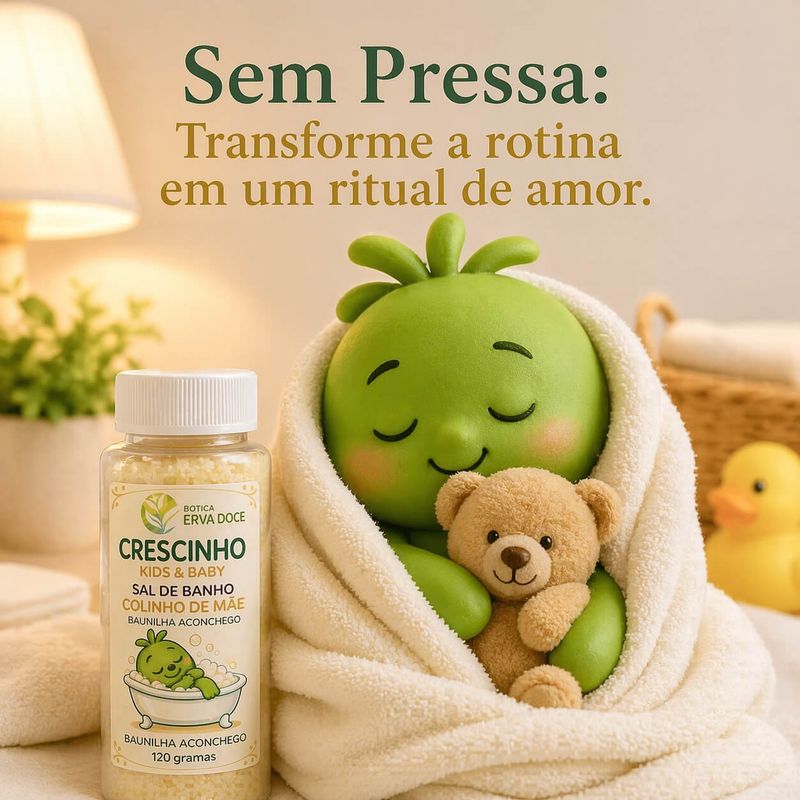 Sal de Banho Infantil Colinho de Mãe 120g Crescinho Kids