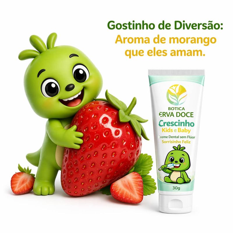 Pasta Dental sem Flúor Sorrisinho Feliz 30g Crescinho Kids