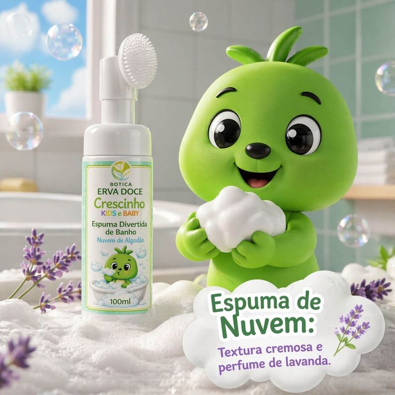 Espuma Divertida Nuvem de Algodão Crescinho Kids e Baby 100mL