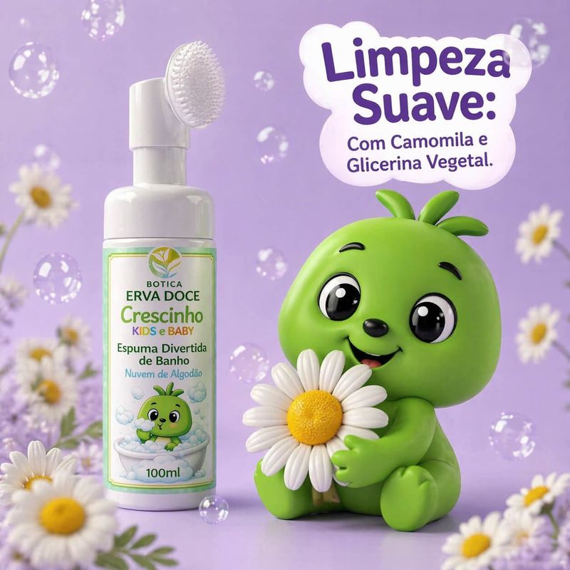 Espuma Divertida Nuvem de Algodão Crescinho Kids e Baby 100mL