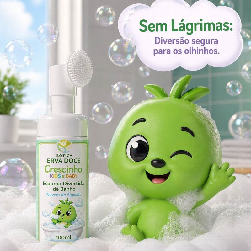 Espuma Divertida Nuvem de Algodão Crescinho Kids e Baby 100mL