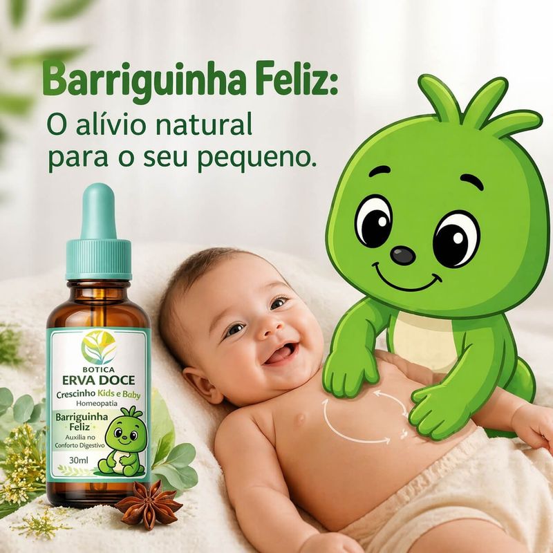 Homeopatia Barriguinha Feliz 30mL Crescinho Kids e Baby