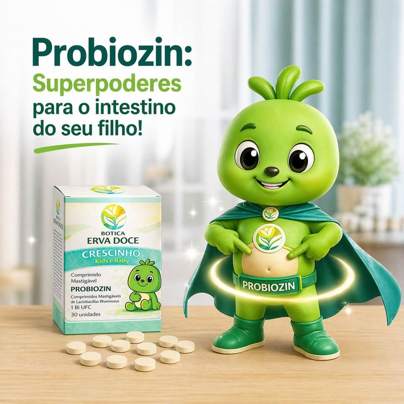 Crescinho Kids e Baby  Probiozin – Comprimidos Mastigáveis de Probióticos 30und
