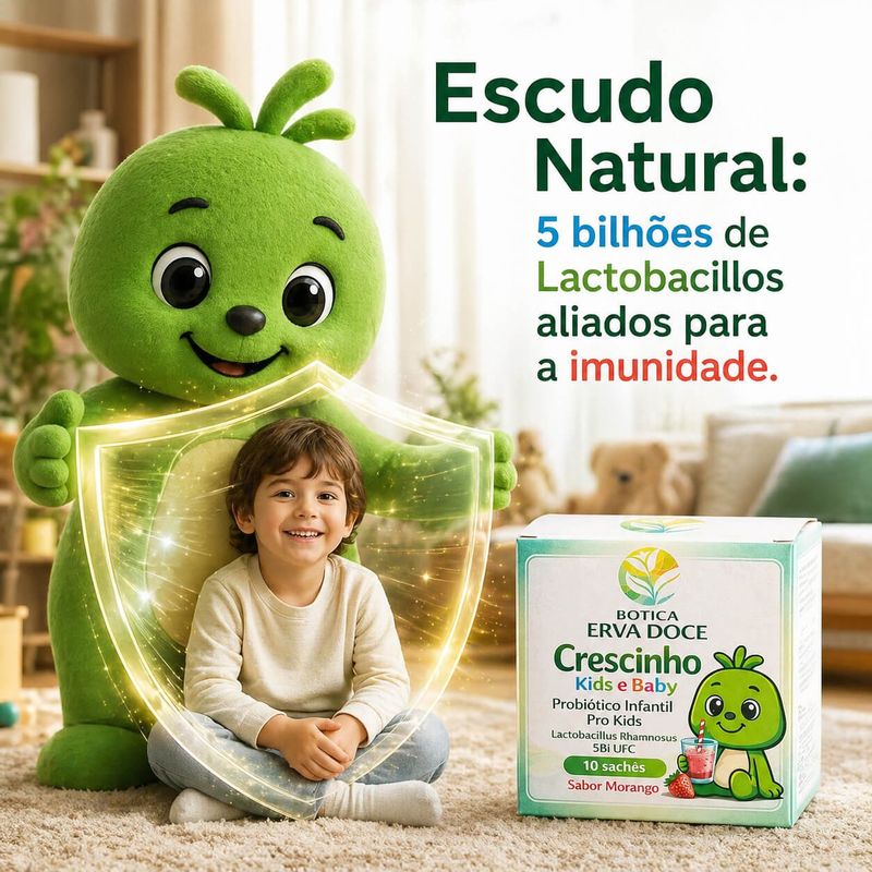 Probiótico Infantil Pro Kids 5Bi UFC 10 sachês Sabor Morango