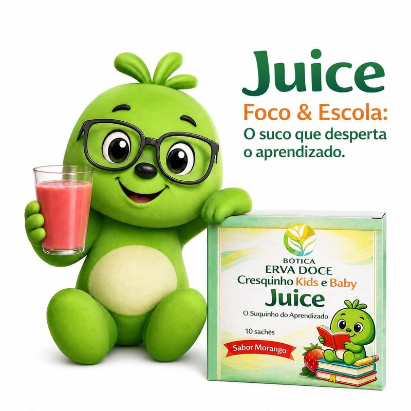 Crescinho Juice Foco e Escola Sabor Morango 10 sachês