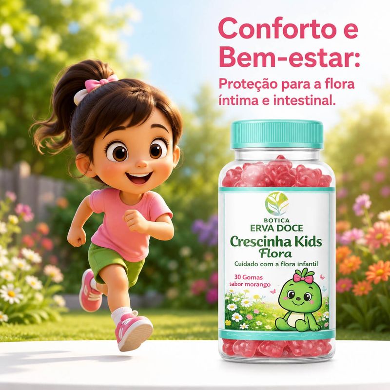Crescinha Flora Gomas Cuidado da Microbiota Meninas 30und