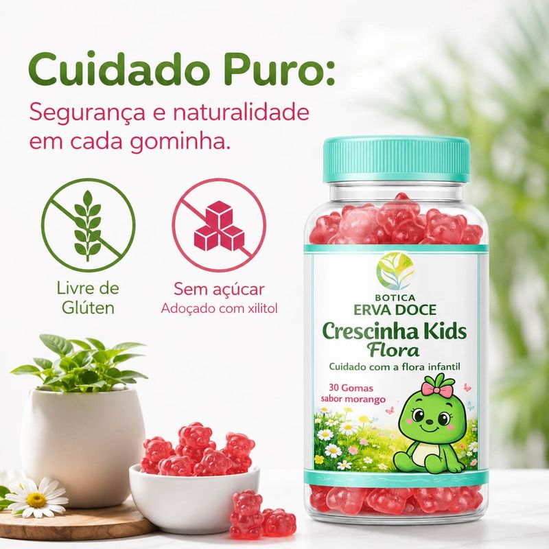 Crescinha Flora Gomas Cuidado da Microbiota Meninas 30und