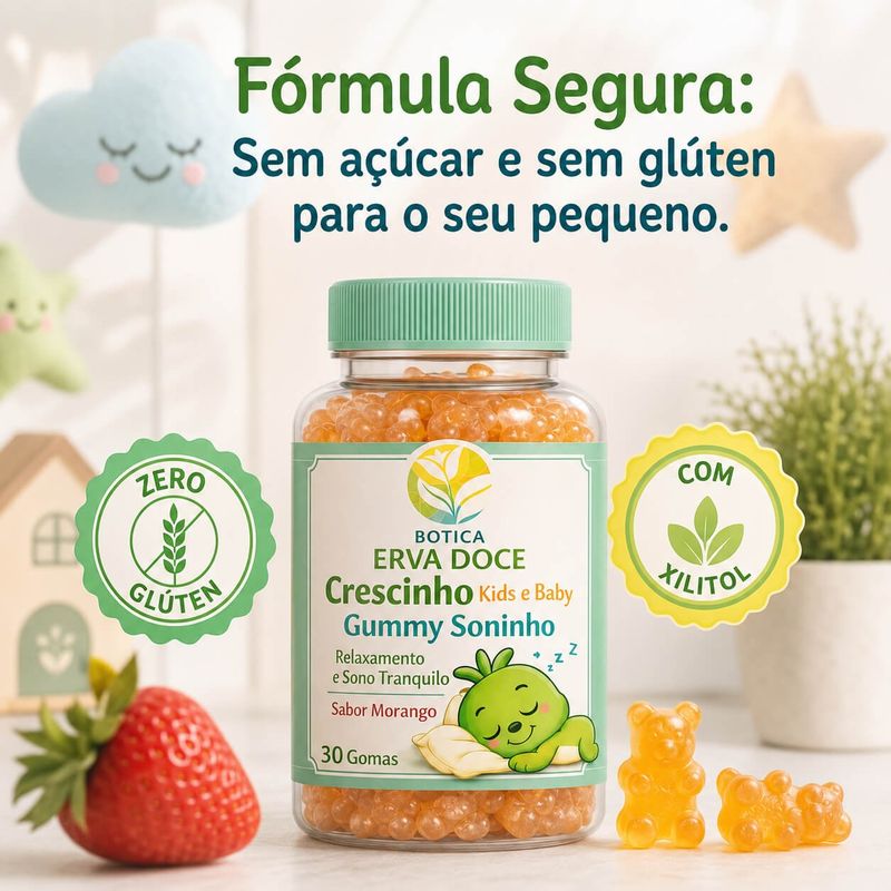 Gummy Sono Kids 30 und: Sono Tranquilo Sabor Morango