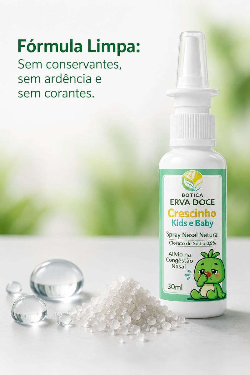 Spray Nasal Natural 30mL Crescinho Limpeza das Narinas