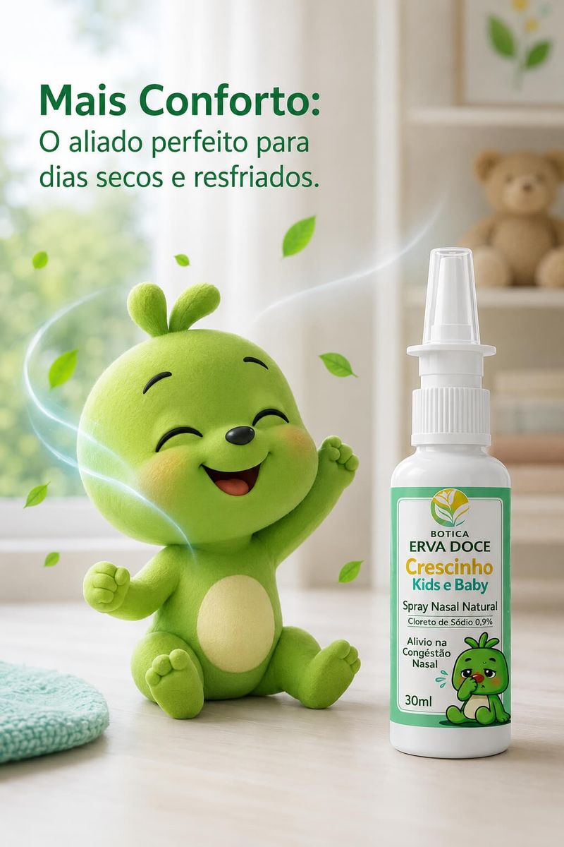 Spray Nasal Natural 30mL Crescinho Limpeza das Narinas
