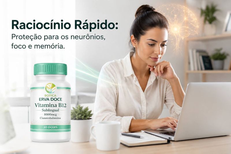 Vitamina B12 Cianocobalamina 1000mcg Sublingual – 30 Doses (Suprimento Mensal)