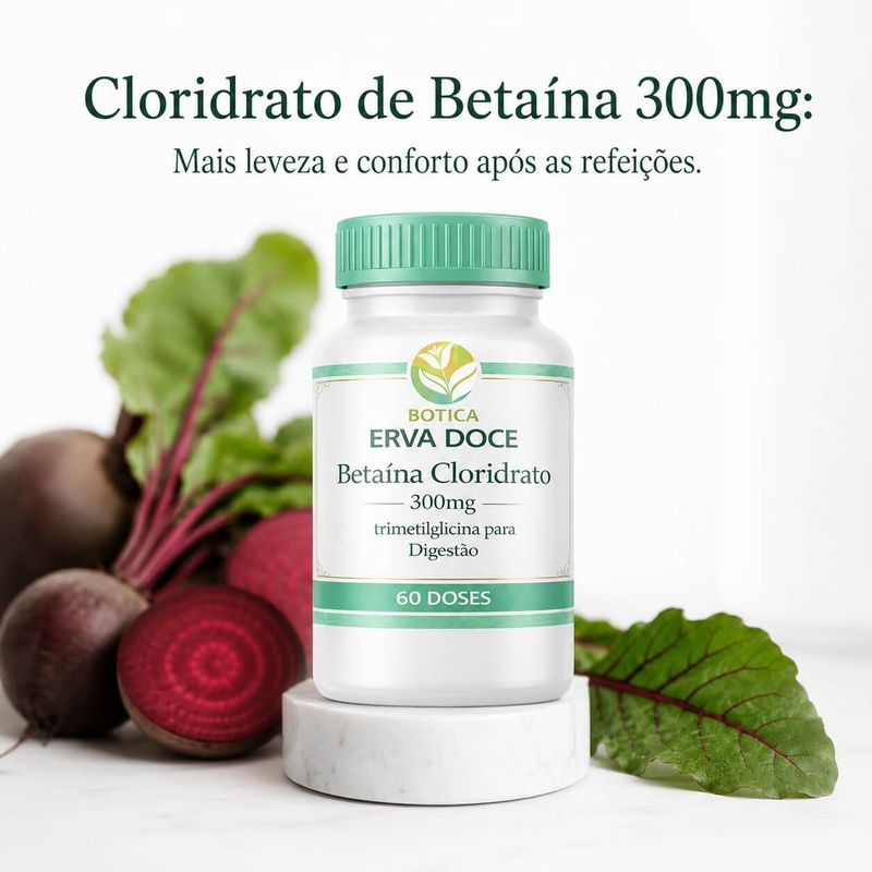 Betaina Cloridrato 300mg 60 Doses