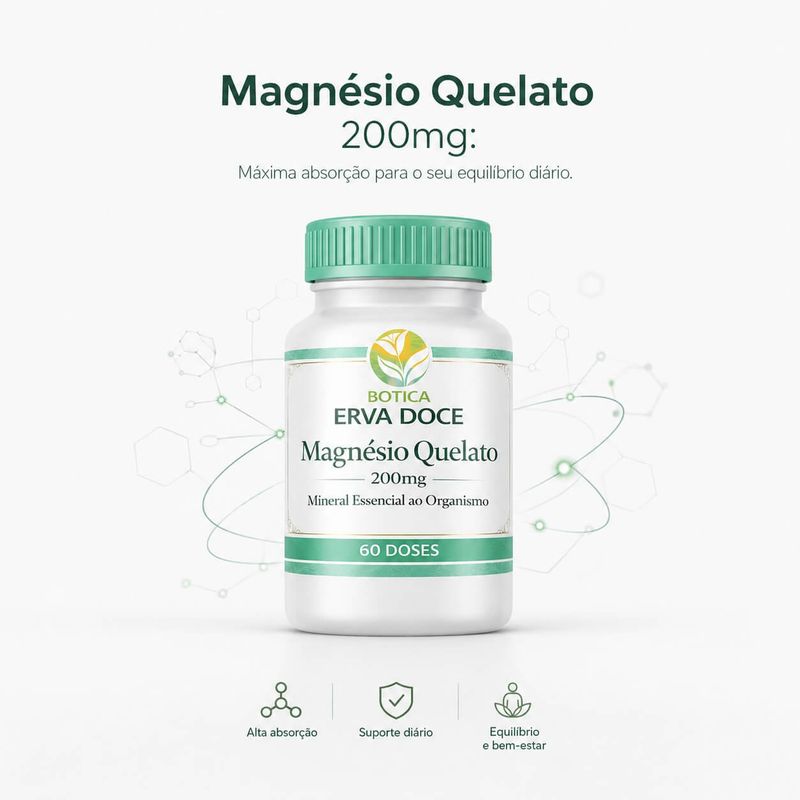 Magnesio Quelato 200mg 120 Doses