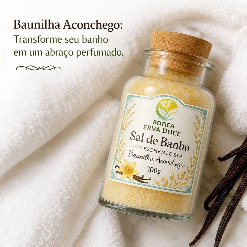 Sal de Banho Botica Essence Spa Baunilha Aconchego 200g