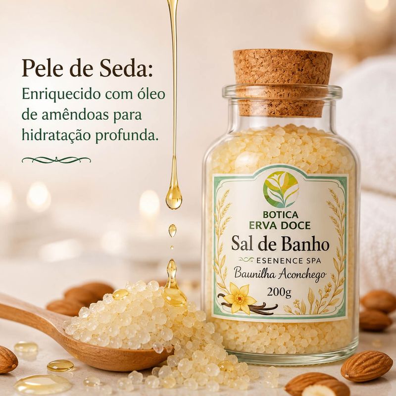 Sal de Banho Botica Essence Spa Baunilha Aconchego 200g