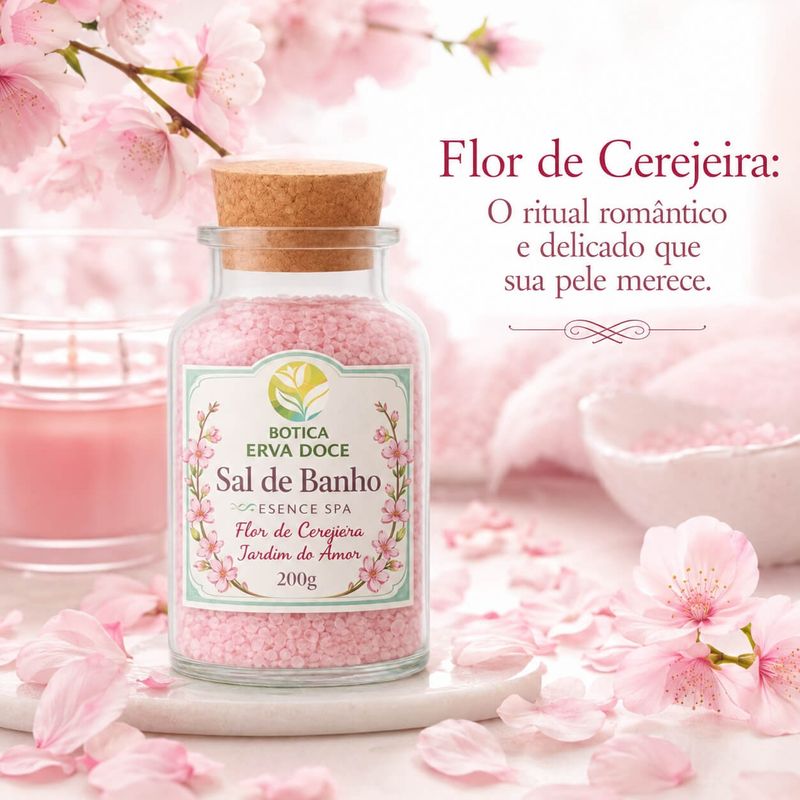 Sal de Banho Botica Essence Spa Flor de Cerejeira Romantismo