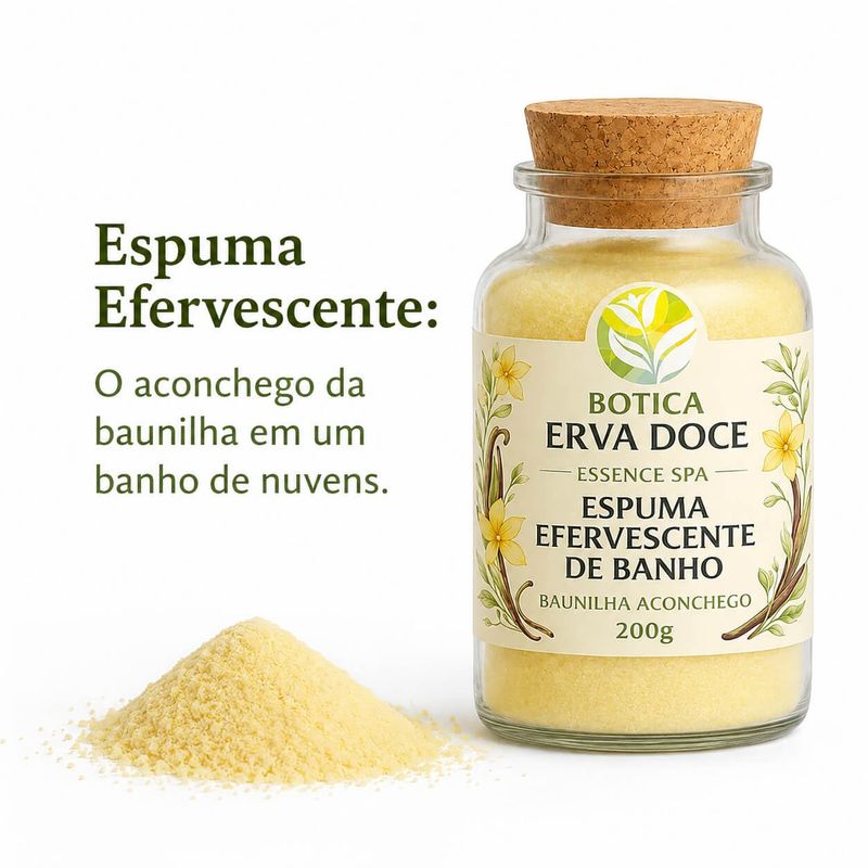 Espuma Efervescente de Banho Baunilha 200g Aconchego