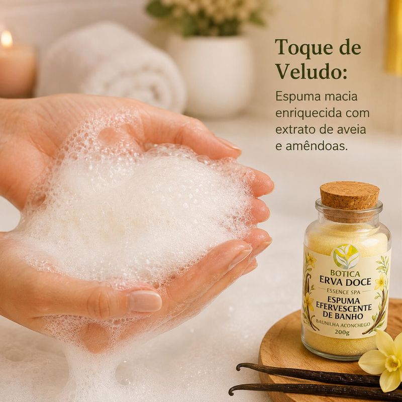 Espuma Efervescente de Banho Baunilha 200g Aconchego