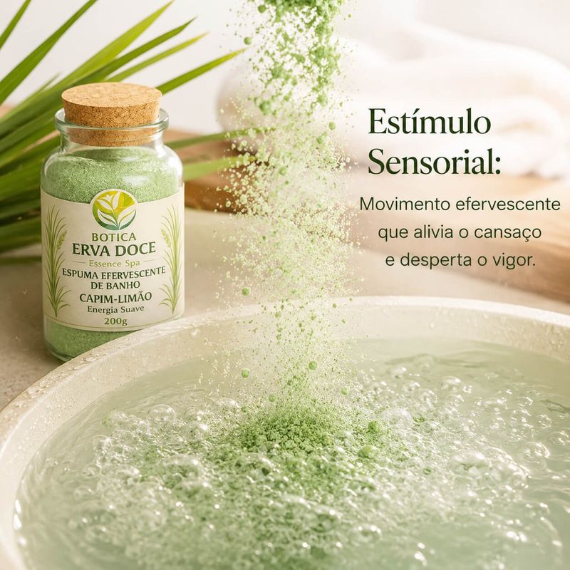 Espuma Efervescente de Banho Capim Limão 200g Energia Suave