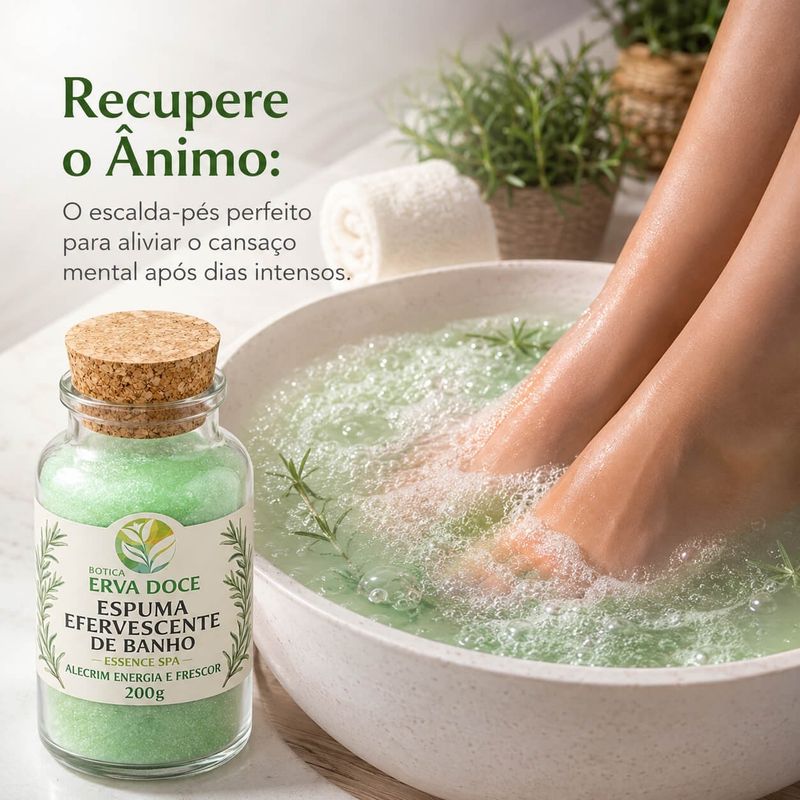 Espuma Efervescente de Banho Alecrim 200g Clareza e Frescor