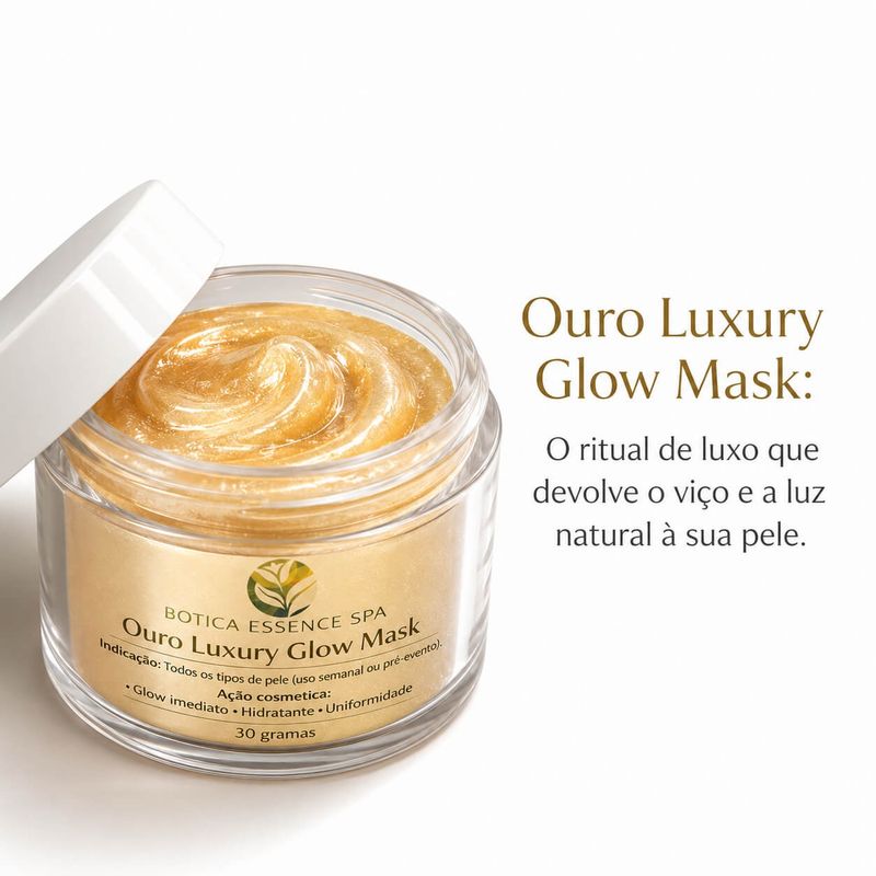 Máscara Facial Ouro Luxury Glow Mask Botica Essence Spa 30g
