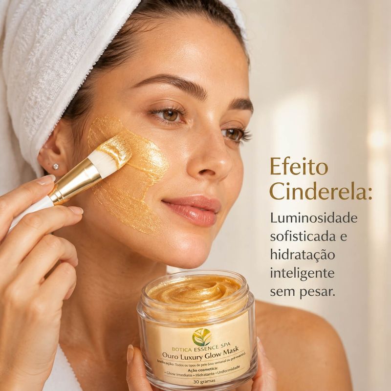Máscara Facial Ouro Luxury Glow Mask Botica Essence Spa 30g