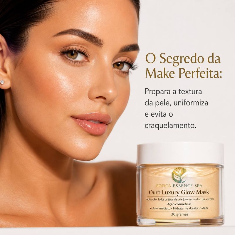 Máscara Facial Ouro Luxury Glow Mask Botica Essence Spa 30g