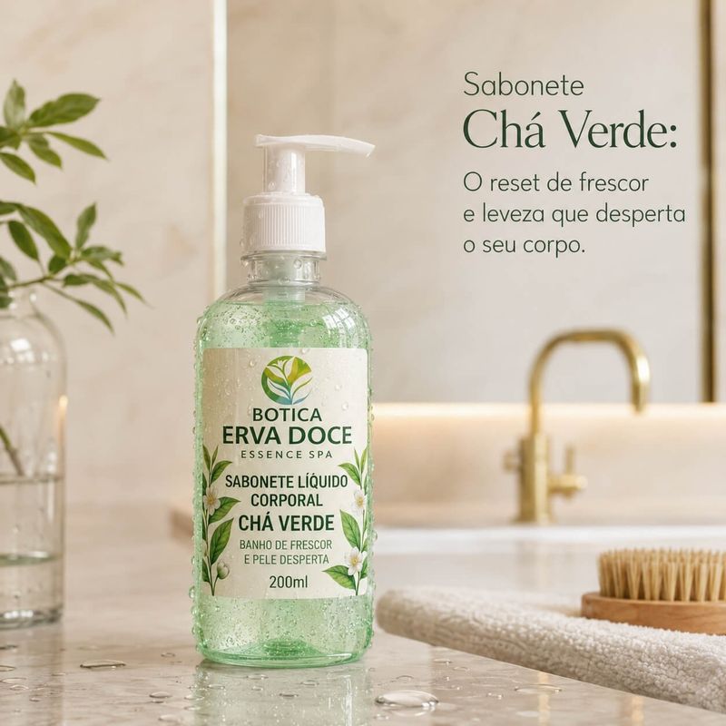 Sabonete Líquido Corporal Chá Verde Botica Essence Spa