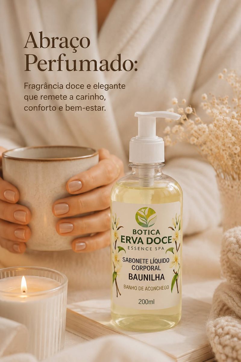Sabonete Líquido Corporal Baunilha Aconchego Essence Spa