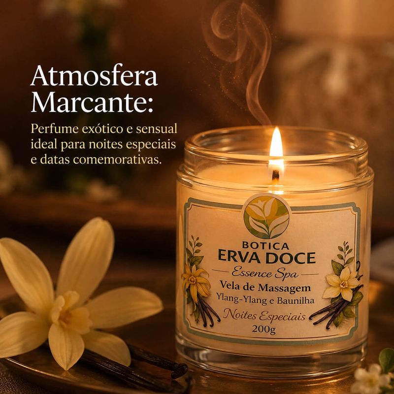 Vela de Massagem Ylang- Ylang e Baunilha Botica Essence Spa