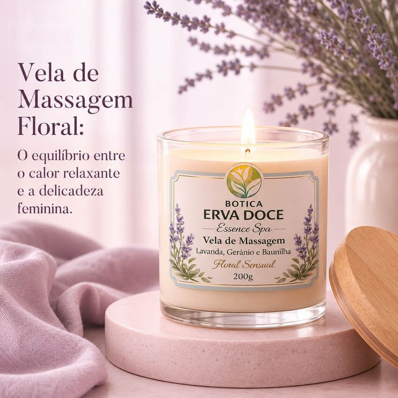 Vela de Massagem Lavanda, Gerânio e Baunilha Botica Essence Spa