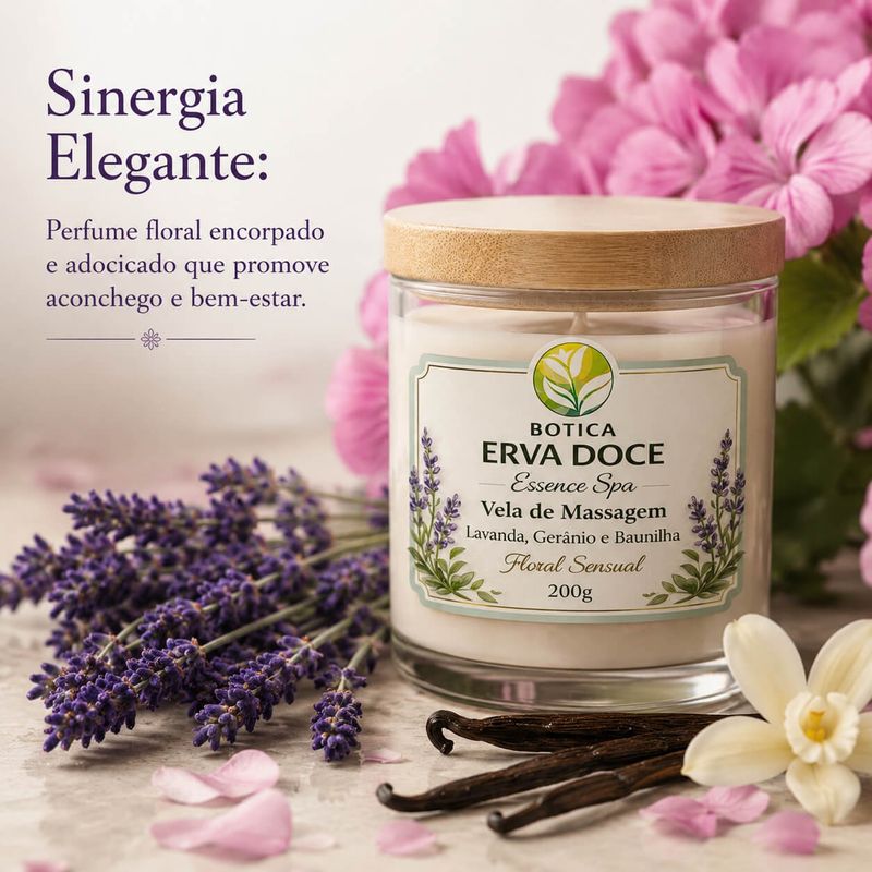 Vela de Massagem Lavanda, Gerânio e Baunilha Botica Essence Spa