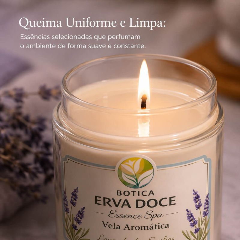 Vela Aromática Lavanda dos Sonhos 200g Botica Essence Spa