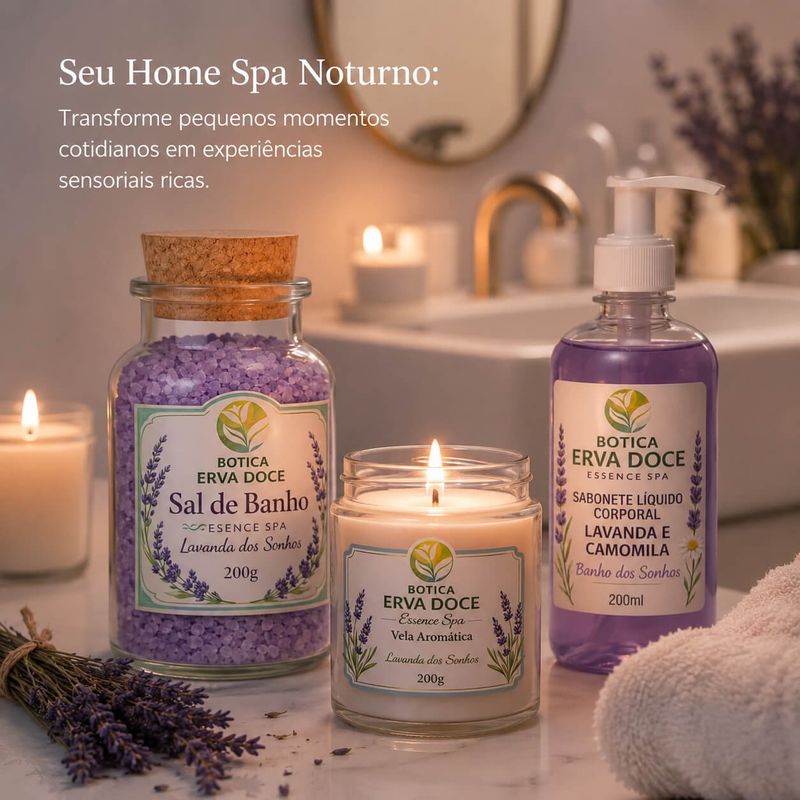 Vela Aromática Lavanda dos Sonhos 200g Botica Essence Spa