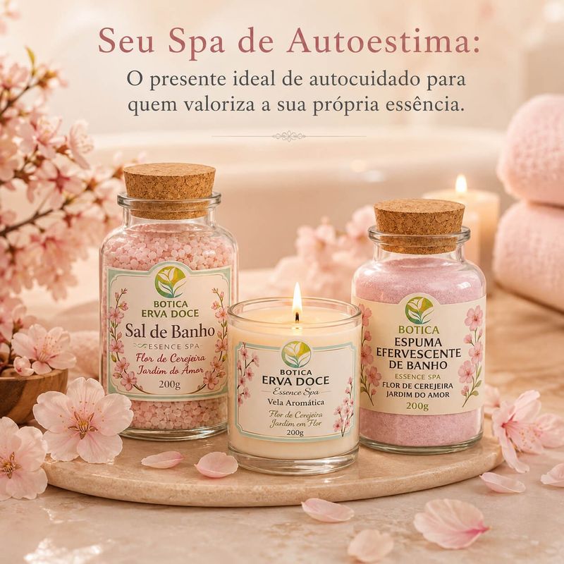 Vela Aromática Flor de Cerejeira 200g Botica Essence Spa