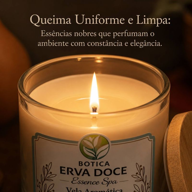 Vela Aromática Sândalo 200g Linha Botica Essence Spa