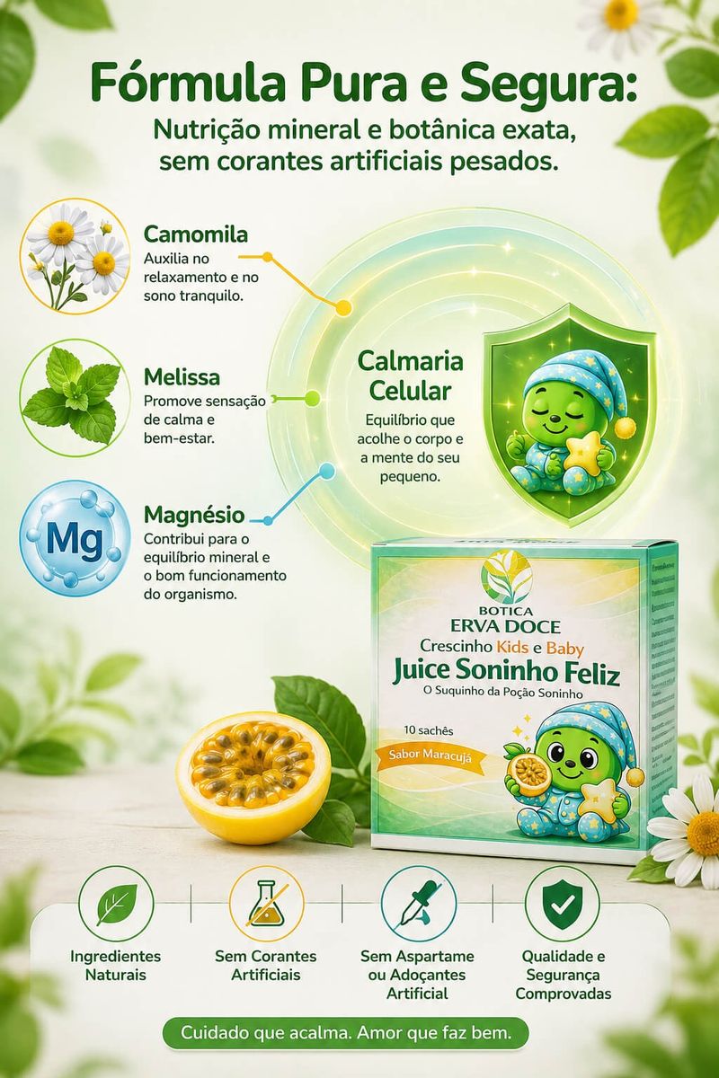 Crescinho Juice Sono Feliz: Ajuda Criança a Dormir Bem 10und