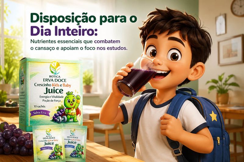 Crescinho Juice Energia e Vitalidade Sabor Uva 10 sachês