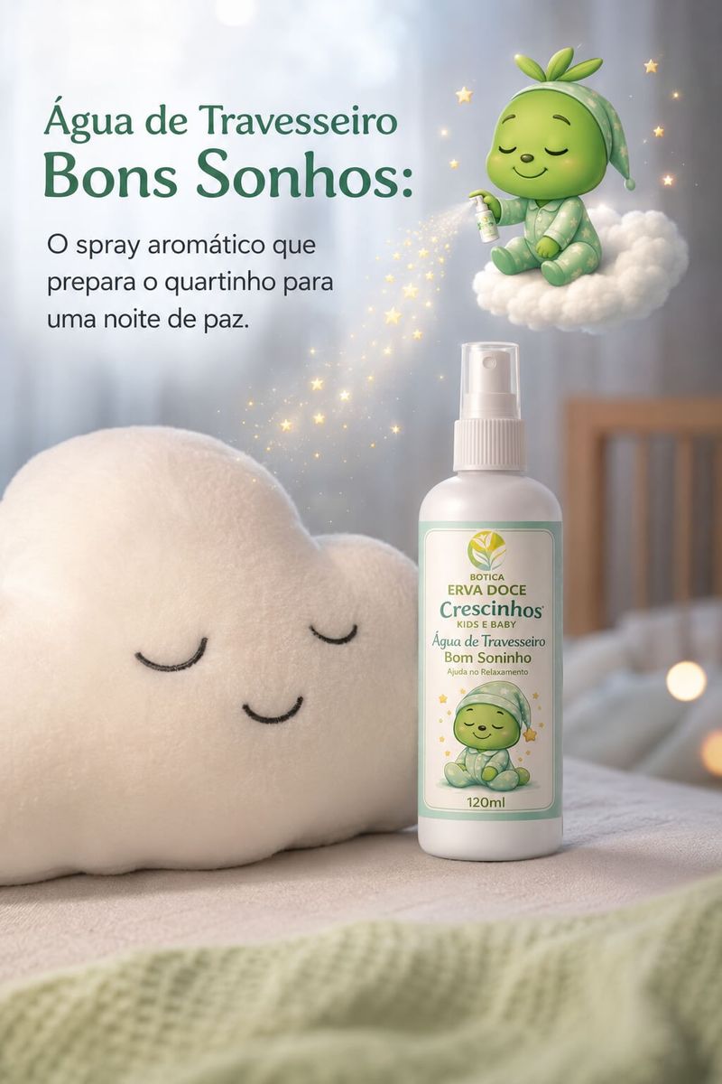 Água de Travesseiro Bons Sonhos Crescinho Kids e Baby 120mL