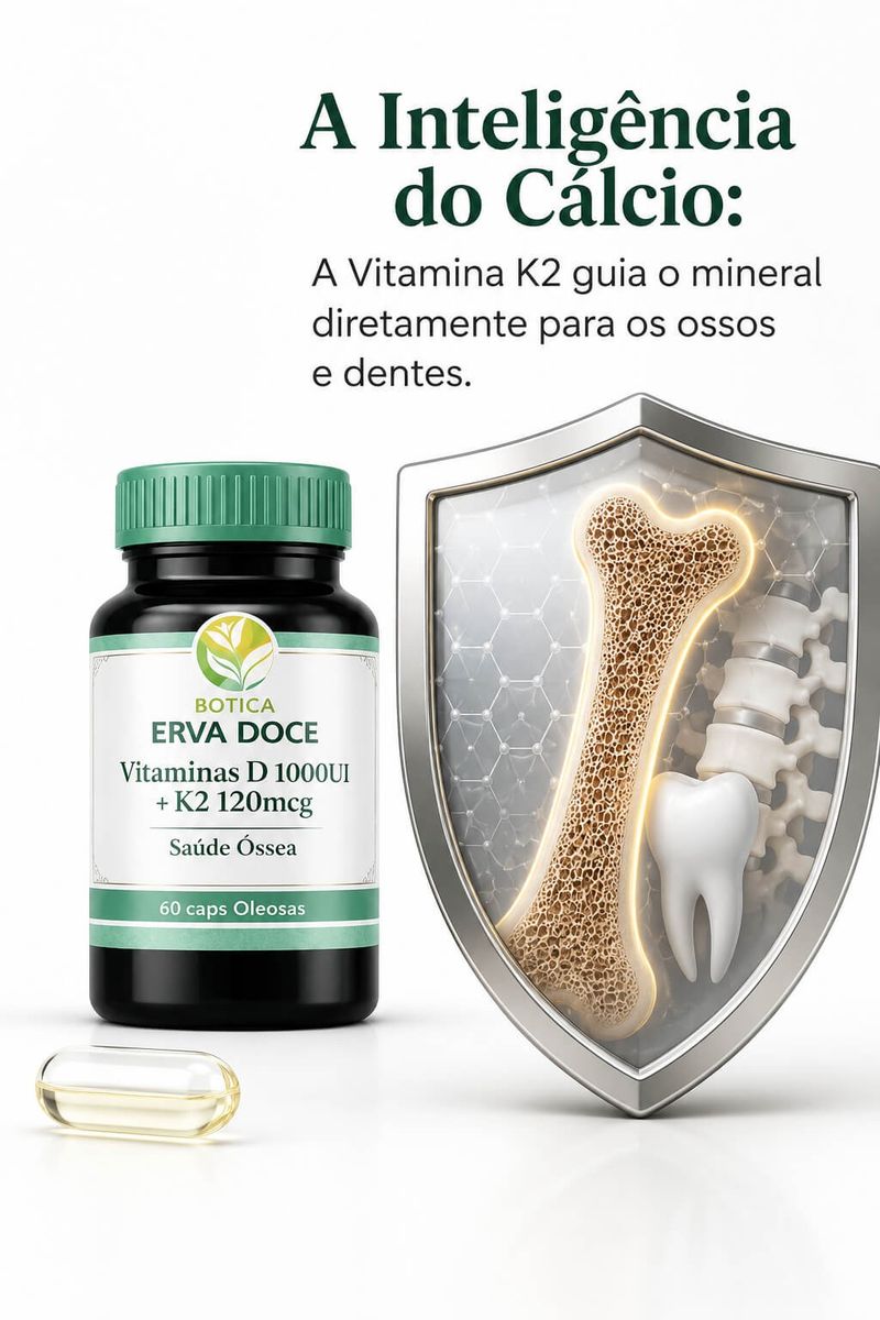 Vitaminas D 1000UI + K2 120mcg 60 caps Oleosas