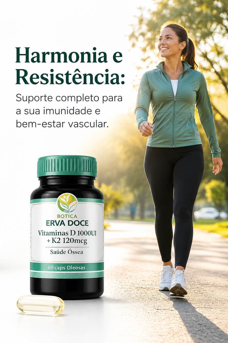 Vitaminas D 1000UI + K2 120mcg 60 caps Oleosas