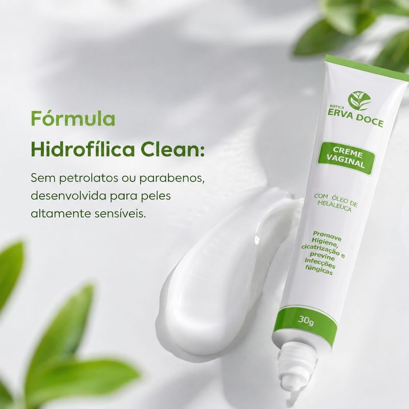 Creme Vaginal de Óleo de Melaleuca 30g: Alívio Natural para Candidíase