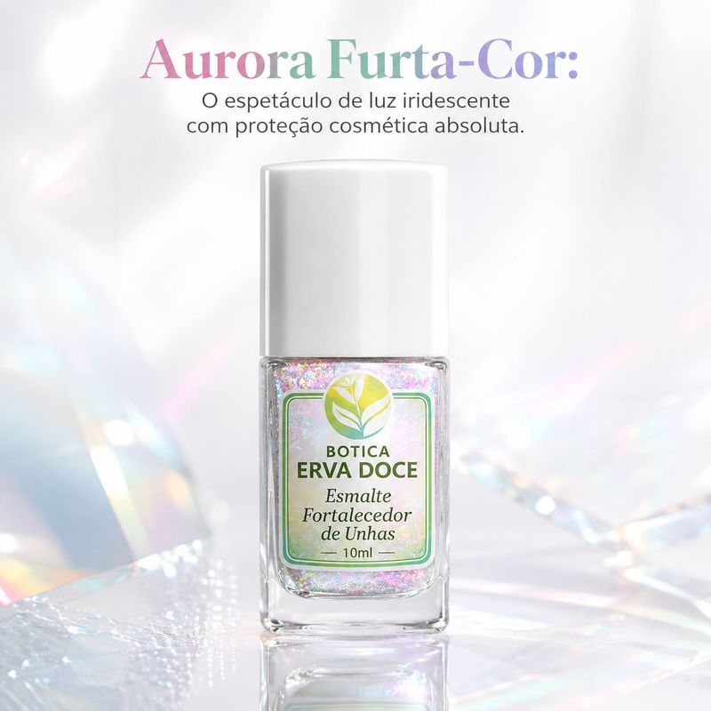 Esmalte Fortalecedora para Unhas Cor Rosa Aurora Furta Cor 10mL