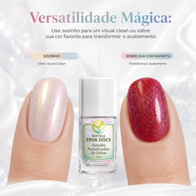 Esmalte Fortalecedora para Unhas Cor Rosa Aurora Furta Cor 10mL