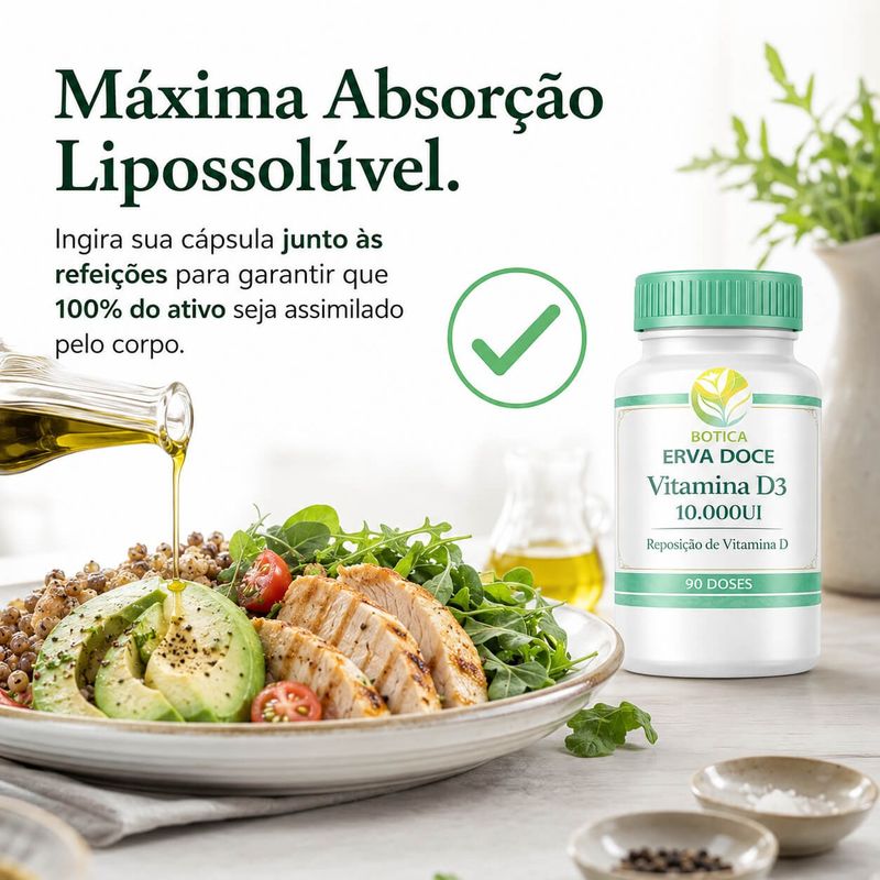 Vitamina D3 10.000UI 60 Capsulas