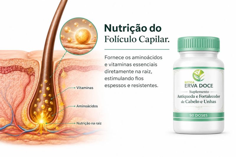 Capsula Antiqueda e Fortalecedor dos Cabelos e Unhas 60 Doses