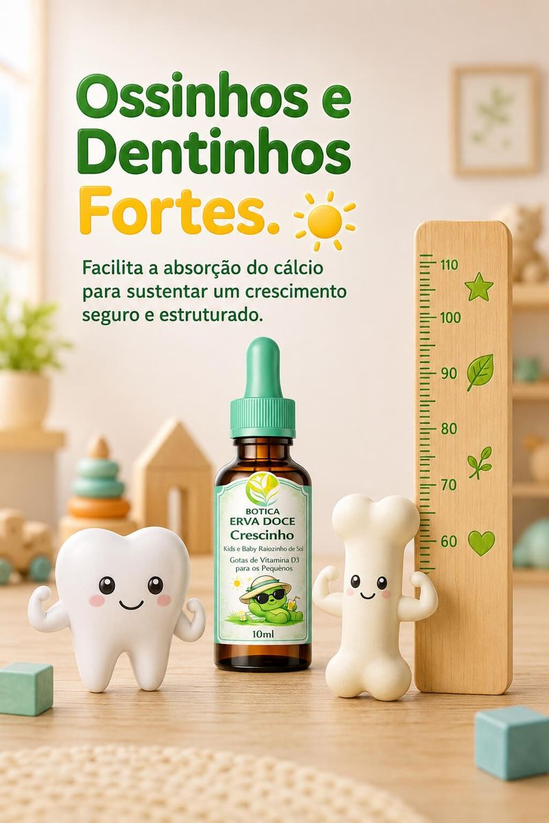 Gotas de Vitamina D3 Raiozinho 10mL Crescinho Kids e Baby