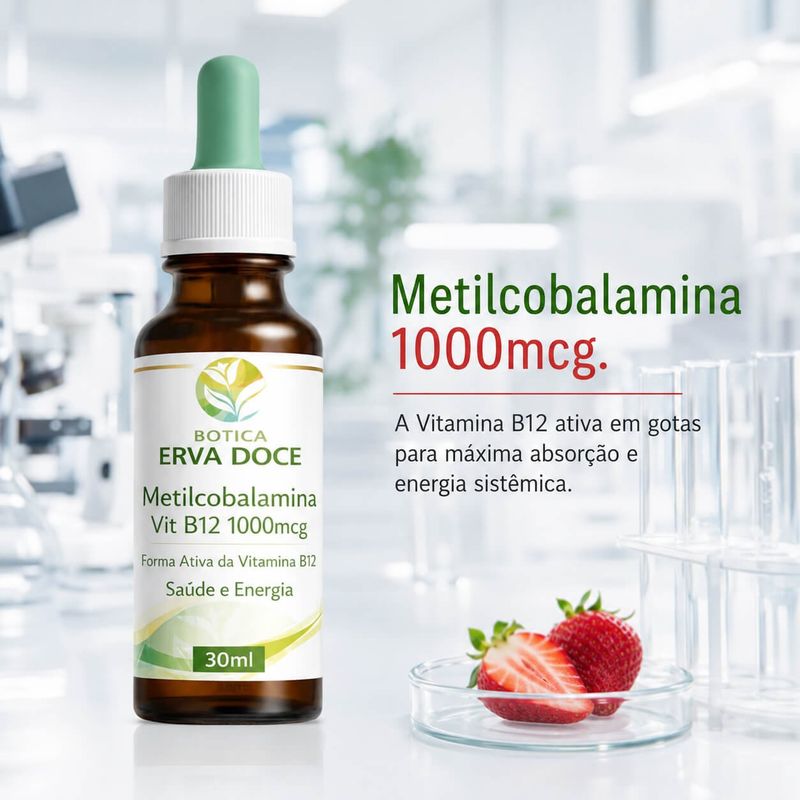 Metilcobalamina Vit B12 1000mcg Gotas 30ml: Saúde e Energia